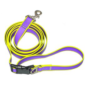 Purple & Yellow Color Block PVC Dog Leash, Waterproof Stain-Resistant, Adjustable Quick-Release Buckle, 120cm for Small & Medium Dogs Purple & Yellow Color Block PVC Dog Leash, Waterproof Stain-Resistant, Adjustable Quick-Release Buckle, 120cm for Small & Medium Dogs